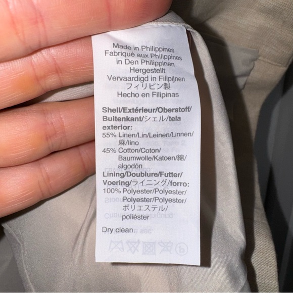 New J. Crew Alexandra Stretch Linen Blend Blazer 4 Ivory Beige - Picture 7 of 9